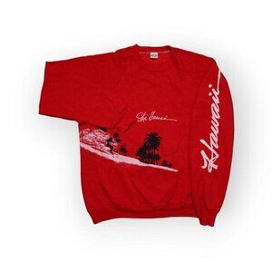 Vintage Hawaiian Sweatshirt 80s Surfing Surf Ski‎ Mens XL